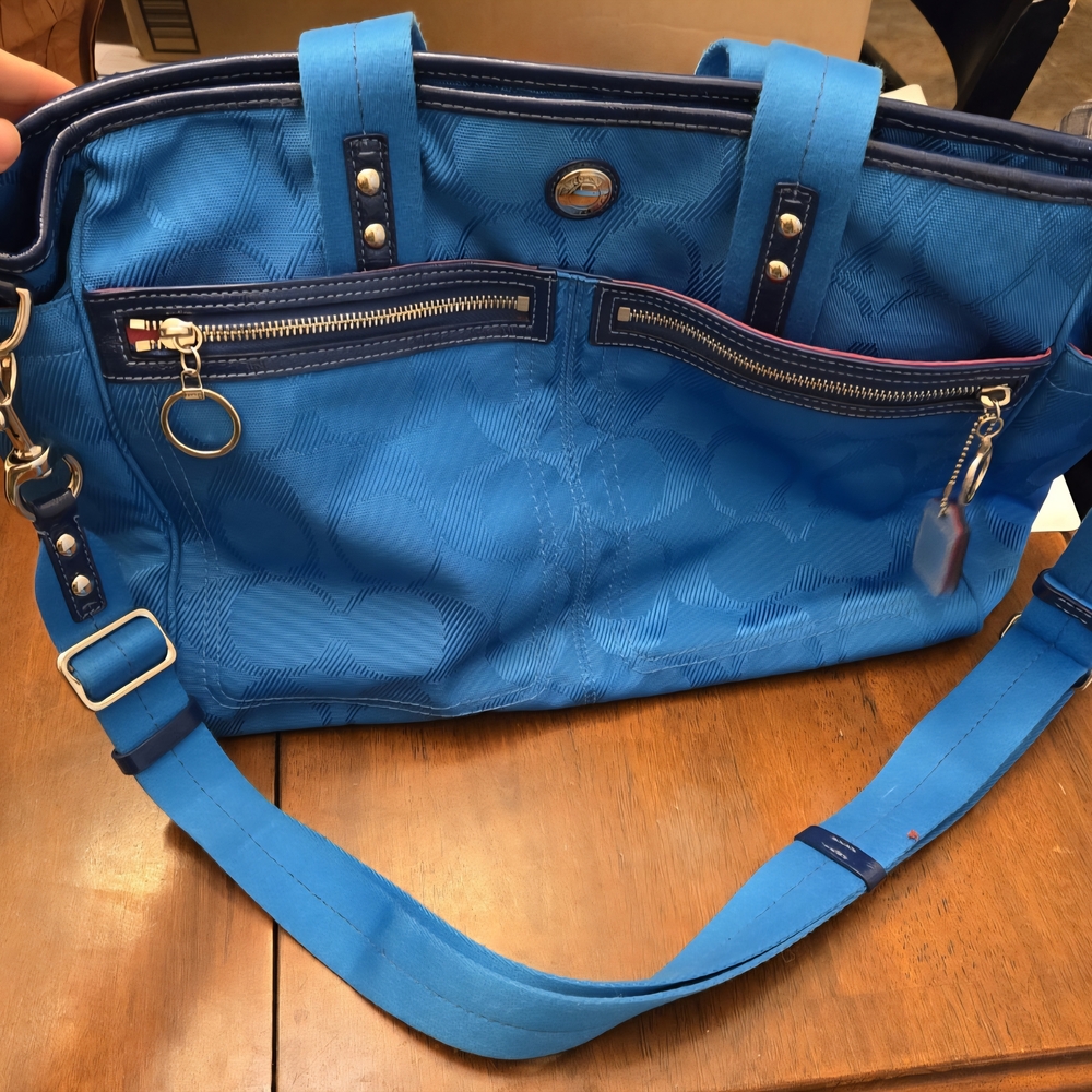 Large Coach Bag/Purse with Adjustable Strap and Structured Design